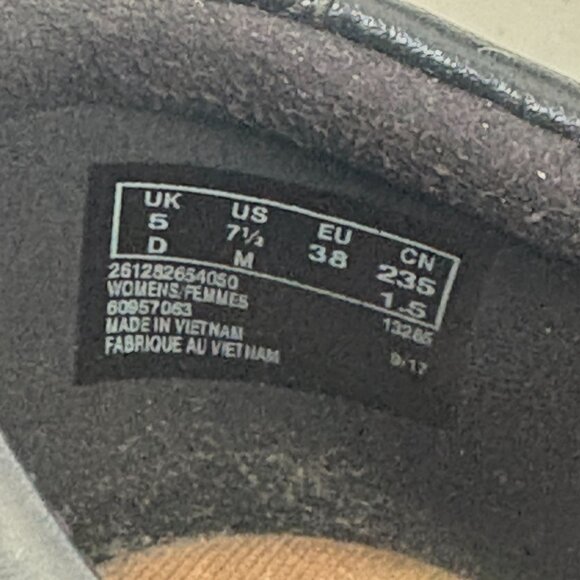 Clarks Collection Slip On Shoes Size 7.5 M Black Leather Casual Everyday Wedge - Picture 10 of 10